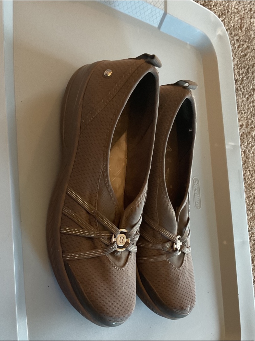 Bzees Women's grey slip on comfort Loafers